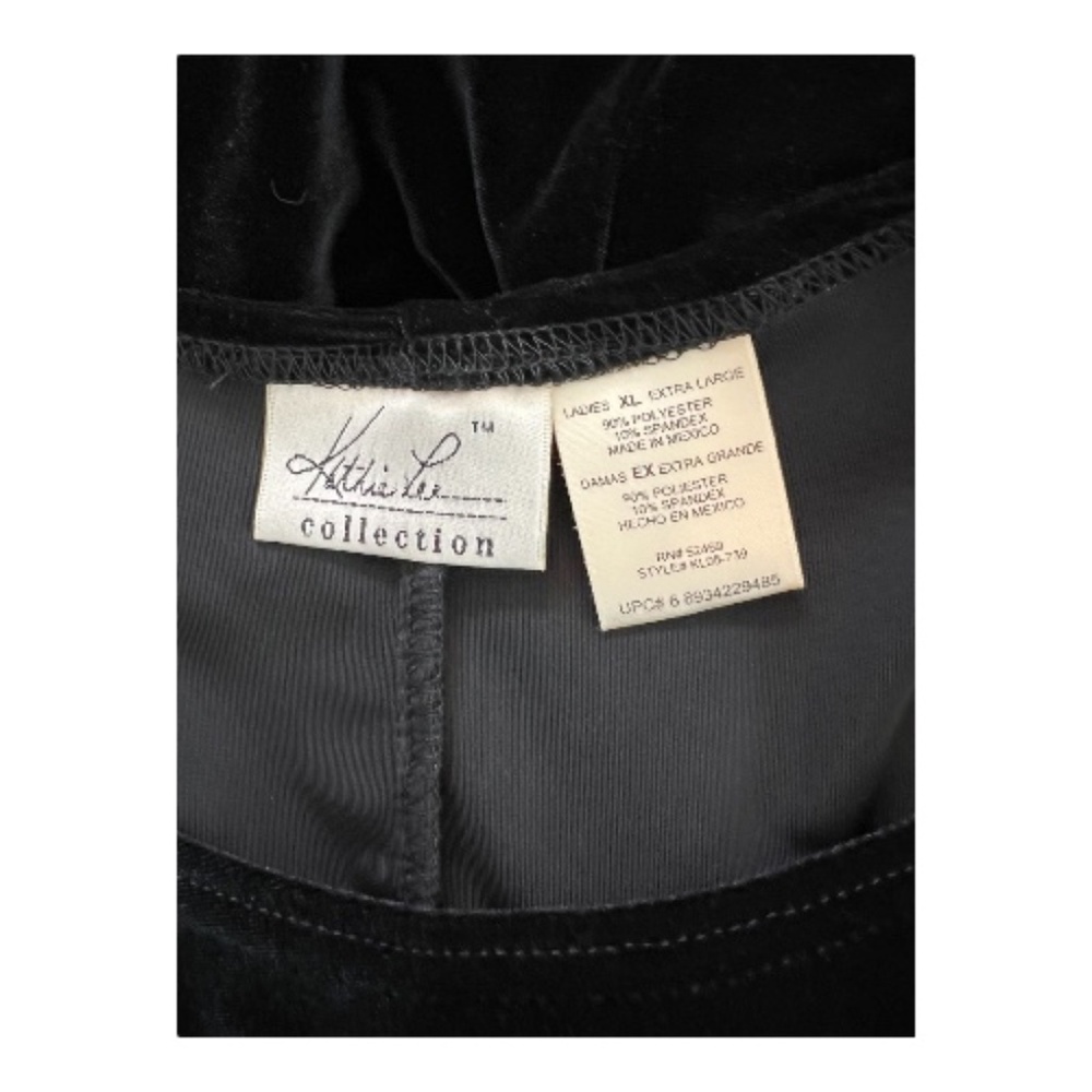✨ EUC KATHIE LEE COLLECTION Black Silver Metallic Velour Dress | Sz XL - Picture 10 of 12